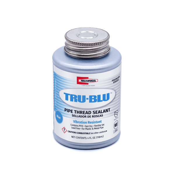 Tru-Blu 31631 Pipe Thread Sealant, Fast-Dry, PTFE Enriched, Plumbing, 1/4 Pint