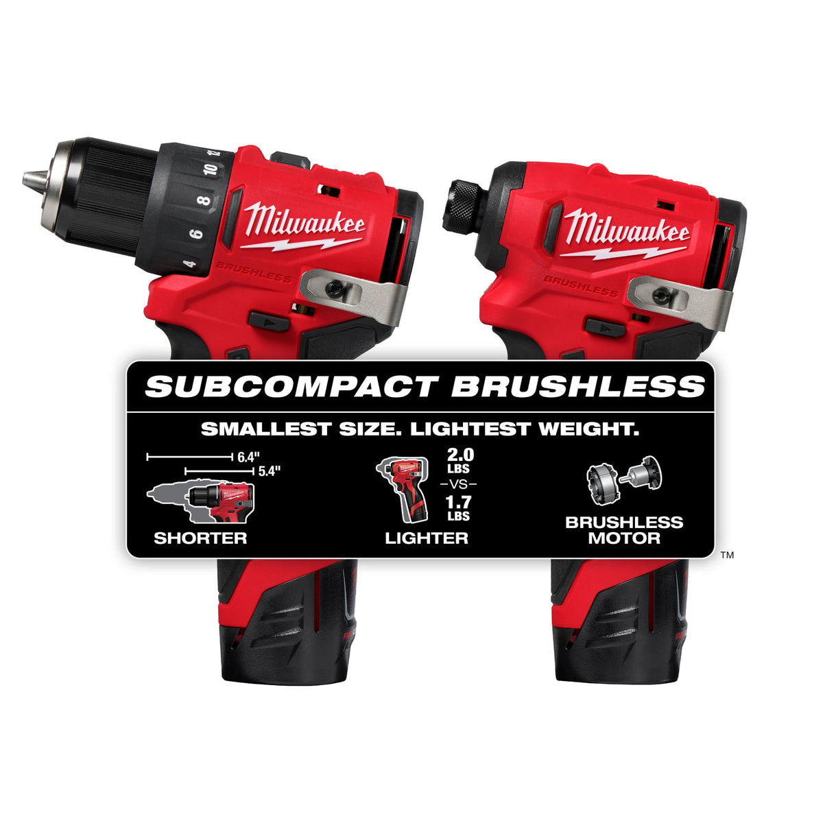 Milwaukee Tools M12™ Subcompact Brushless 2-Tool Combo Kit