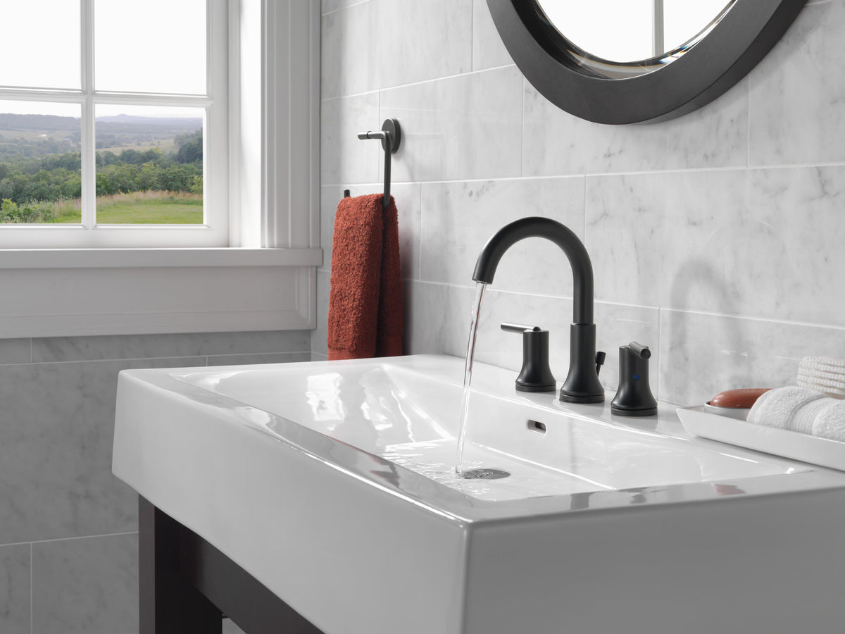 Delta Trinsic® Two Handle Widespread Bathroom Faucet Matte Black 3559-BLMPU-DST