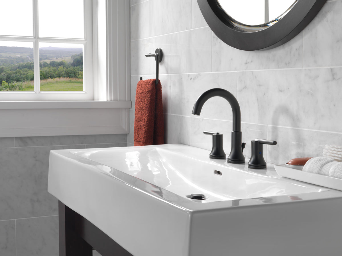 Delta Trinsic® Two Handle Widespread Bathroom Faucet Matte Black 3559-BLMPU-DST