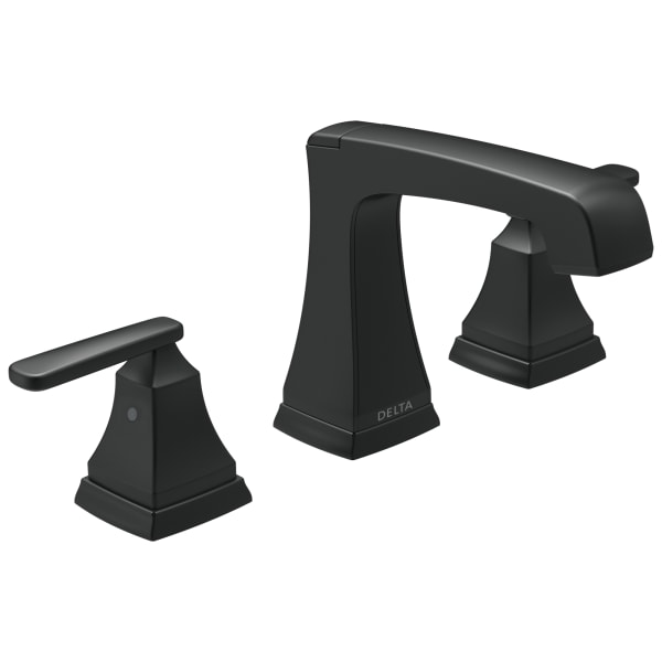 Delta Ashlyn® Two Handle Widespread Lavatory Faucet Metal Pop-Up Matte Black