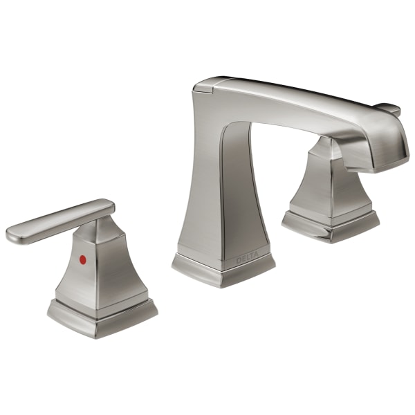 Delta Ashlyn® Two Handle Widespread Bathroom Faucet with EZ Anchor® Stainless