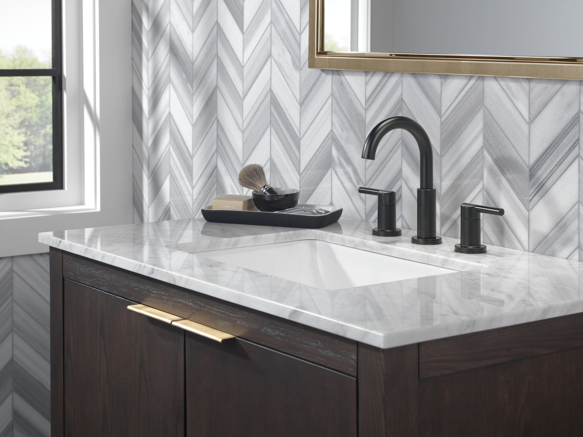 Delta Nicoli® Two Handle Widespread Bathroom Faucet Matte Black