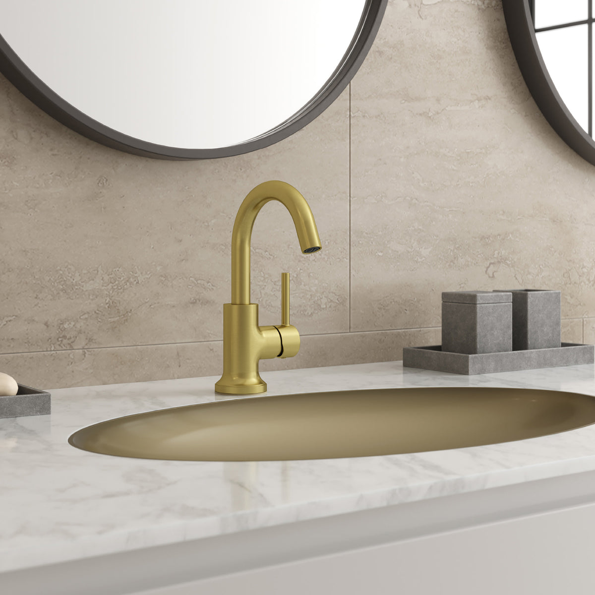 Pfister Faucets LG42-TNT2BG Tenet Single Control 4" Centerset Bathroom Faucet in Brushed Gold