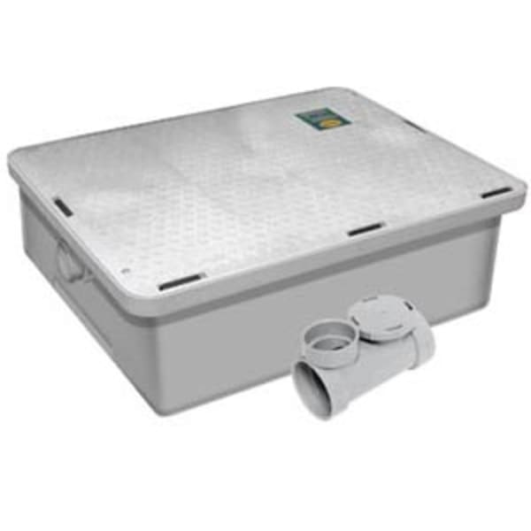 2" Gray Endura 25 GPM 50lbs Low Profile Grease Interceptor with Flow Control and Air Intake