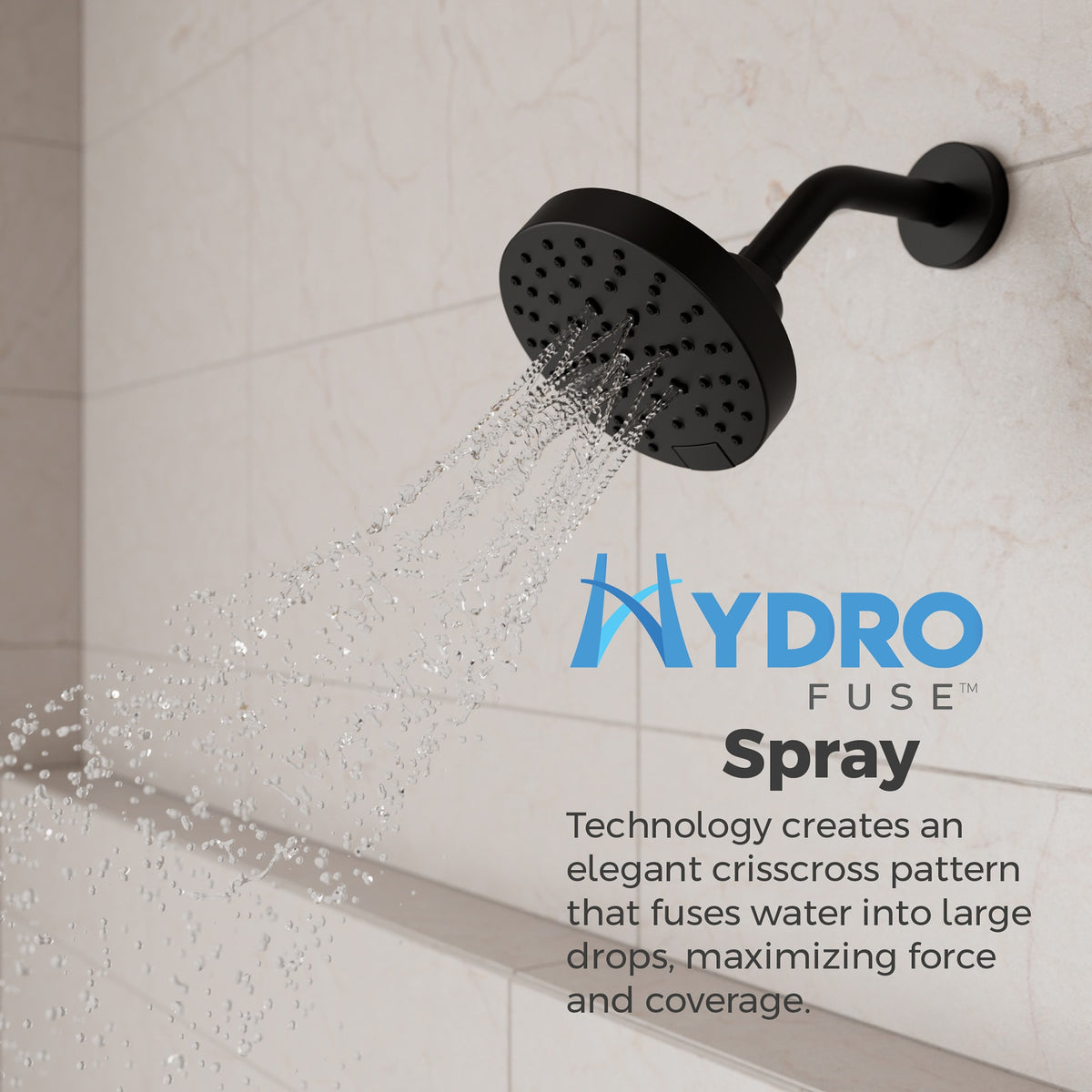 Pfister Faucets USH-50SHWSDB Modern Round Showerhead in Spot Defense Matte Black