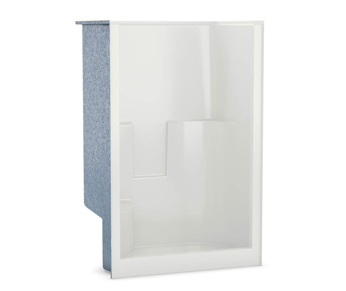Maax SS3648 R/L AcrylX Alcove Center Drain One-Piece Shower in White, Right seat