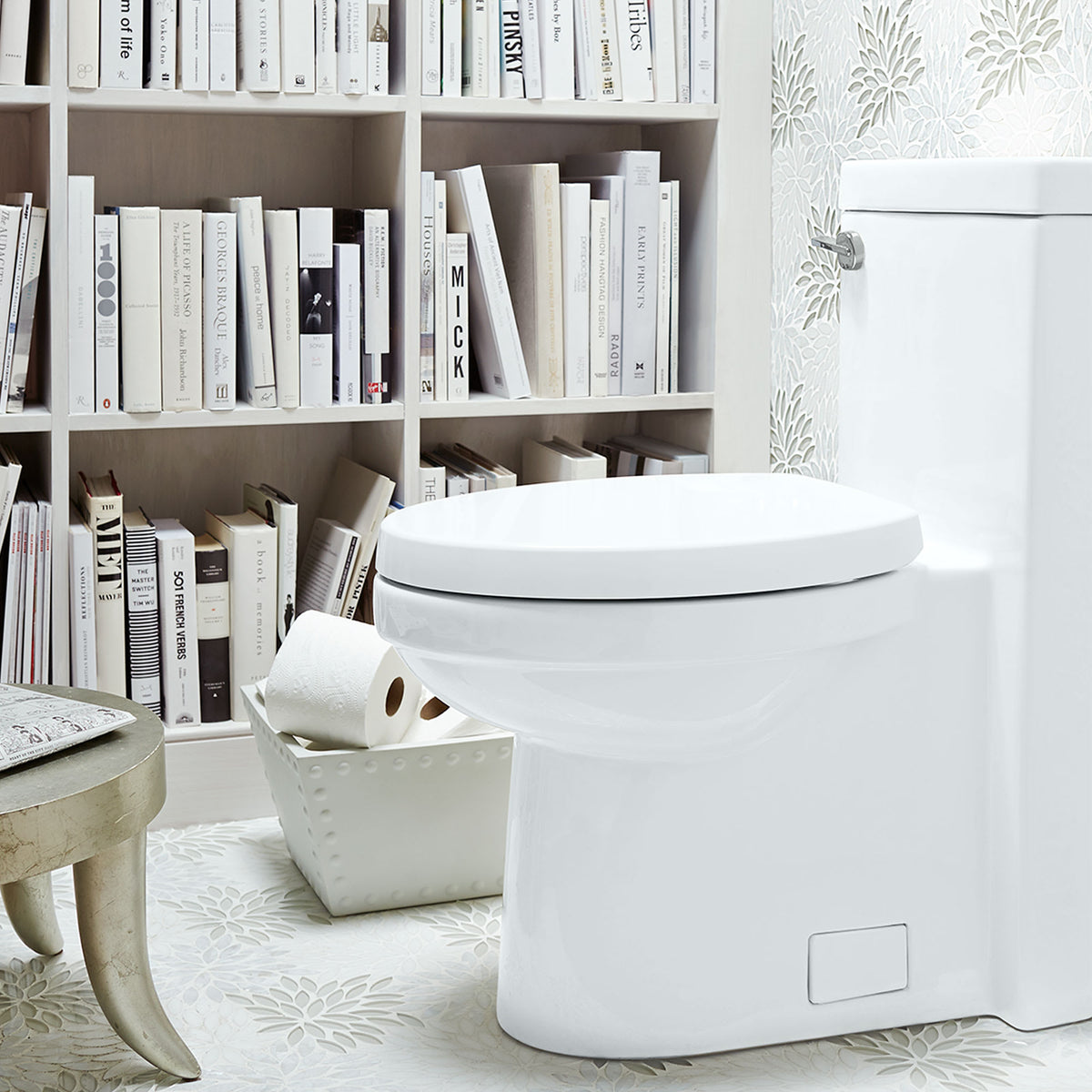 DXV D22015F101.415 Cossu One-Piece Chair Height Elongated Toilet with Seat in CANVAS WHITE