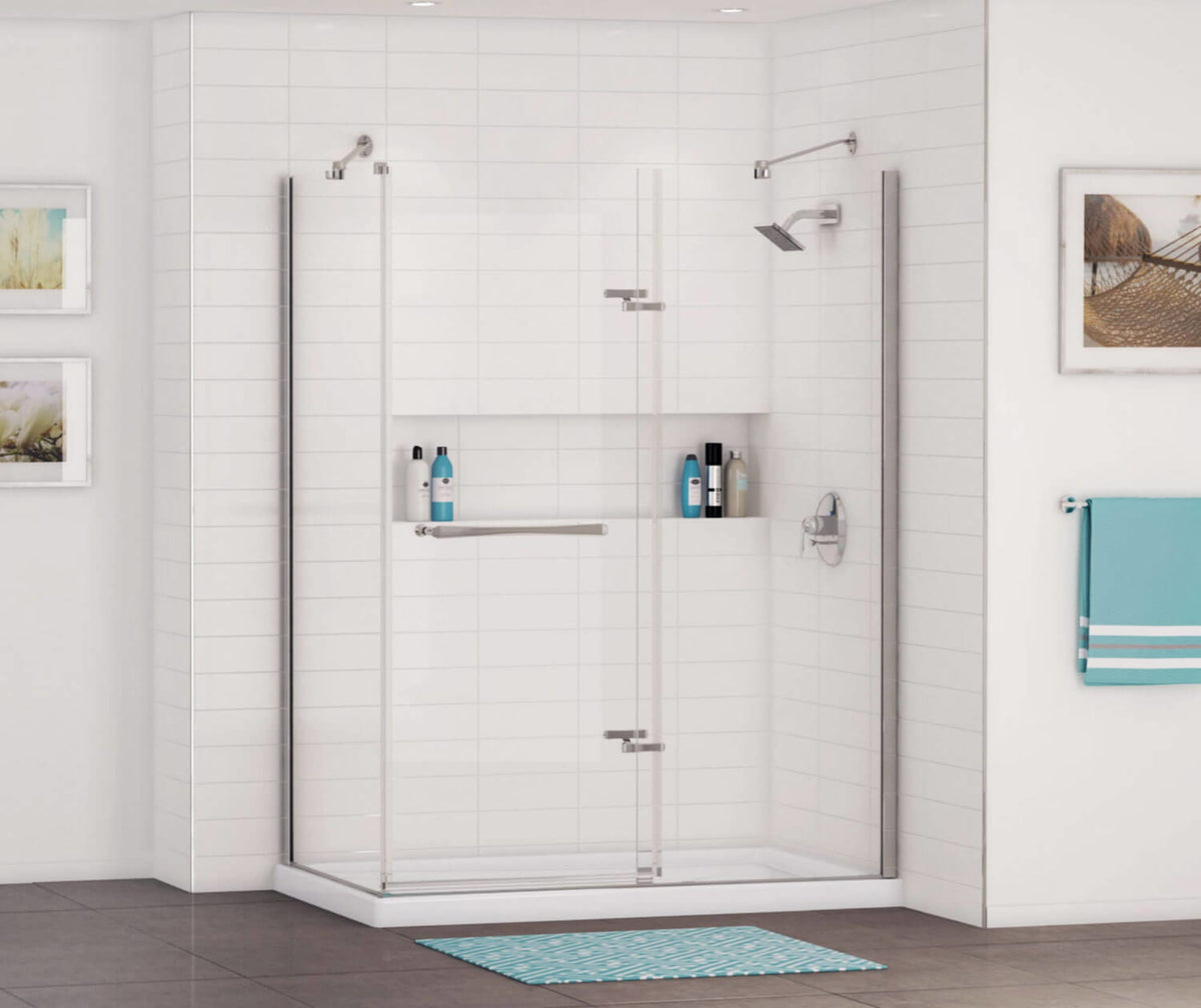 Maax Rectangular Base 6036 3 in. Acrylic Corner Left or Right Shower Base with Right-Hand Drain in White