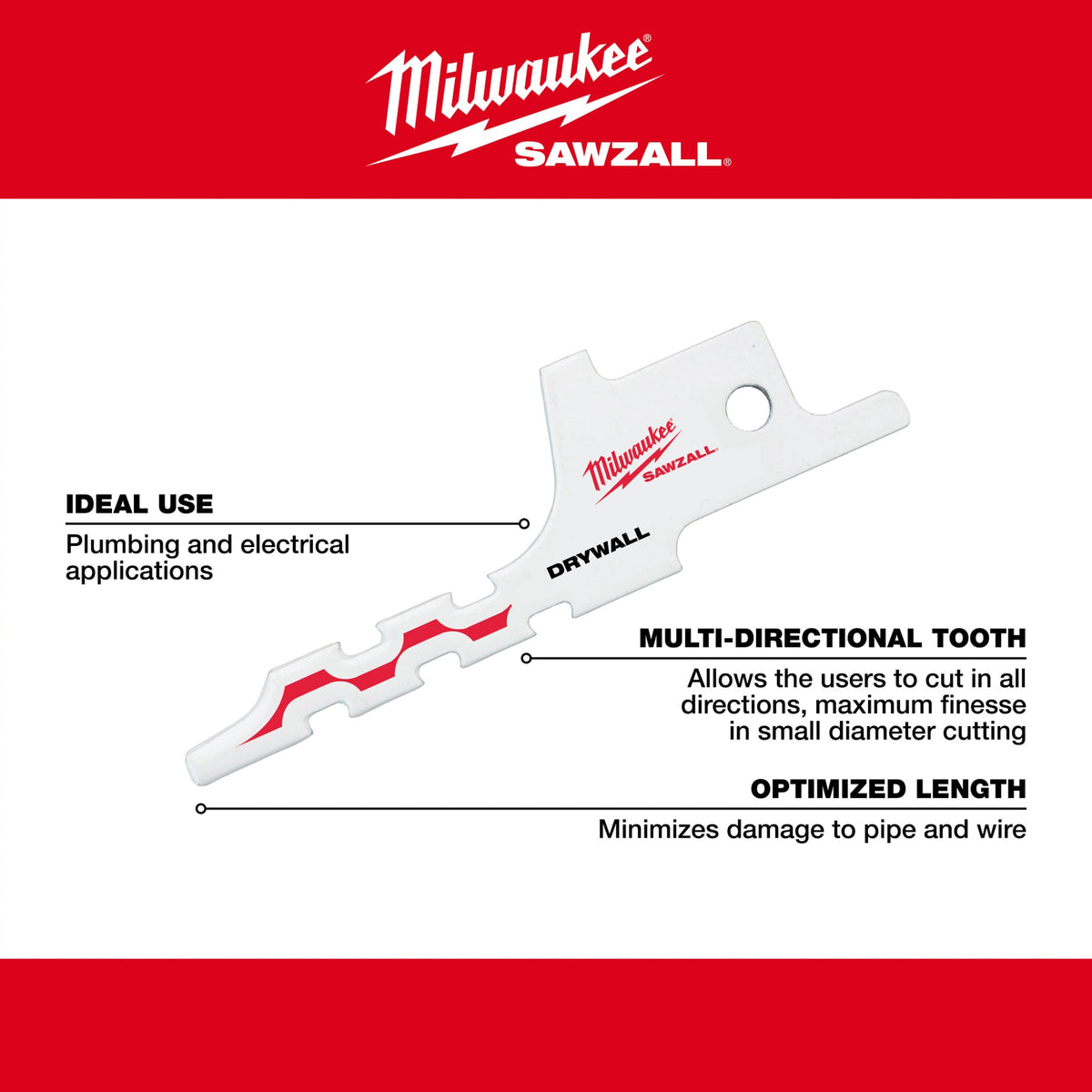 Milwaukee Tools Drywall Access SAWZALL® Blade