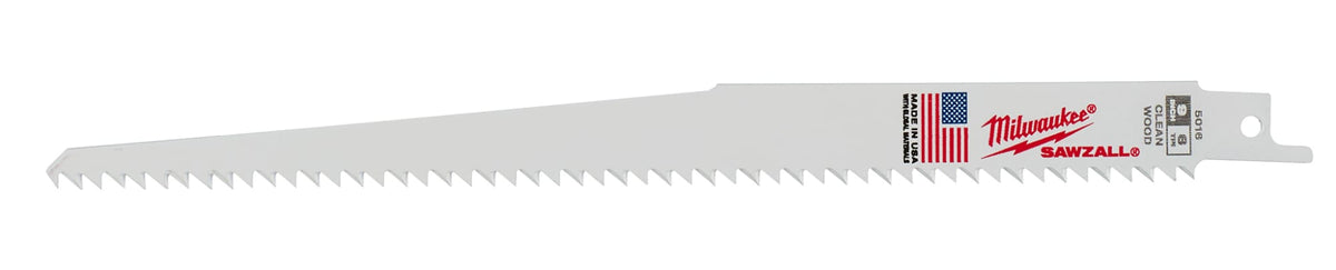 Milwaukee Tools 9" 6 TPI Fleam Ground SAWZALL® Blade for Clean Wood (5 Pack)