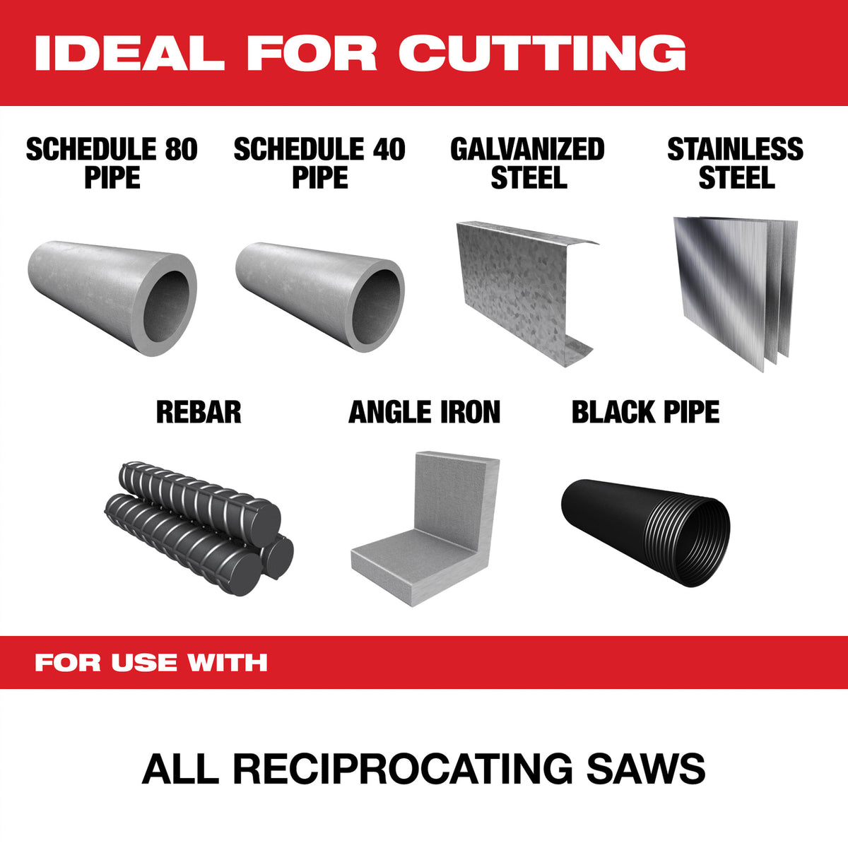 Milwaukee Tools 9" 8 TPI TORCH™ with Carbide Teeth SAWZALL® Blade (1 Pack)