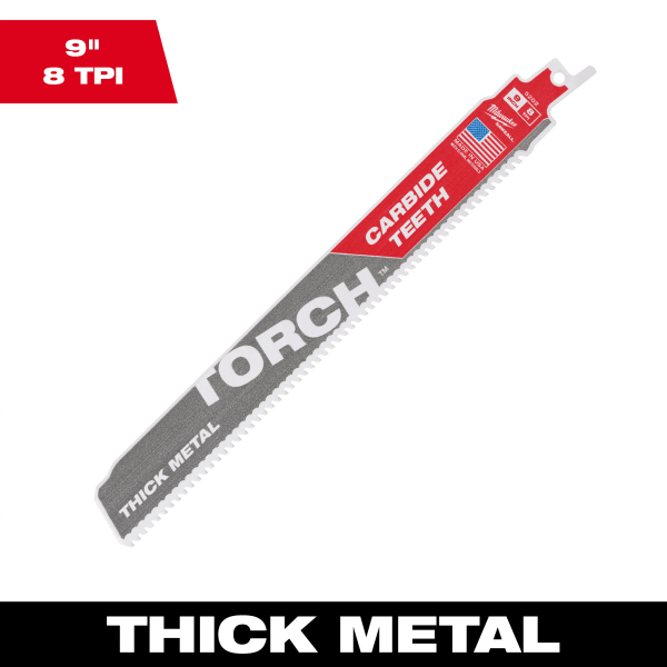 9" 8 TPI TORCH™ with Carbide Teeth SAWZALL® Blade (1 Pack)