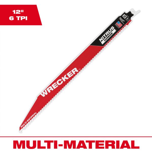 12" WRECKER™ with NITRUS™ Carbide SAWZALL® Blade for Multi-Material (1 Pack)