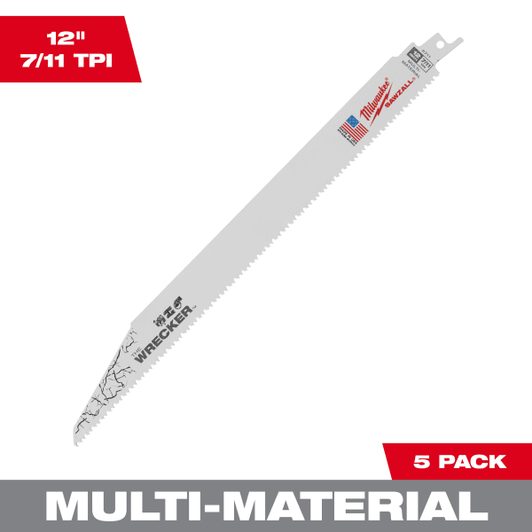12" 7/11 TPI WRECKER™ SAWZALL® Blade for Multi-Material (5 Pack)