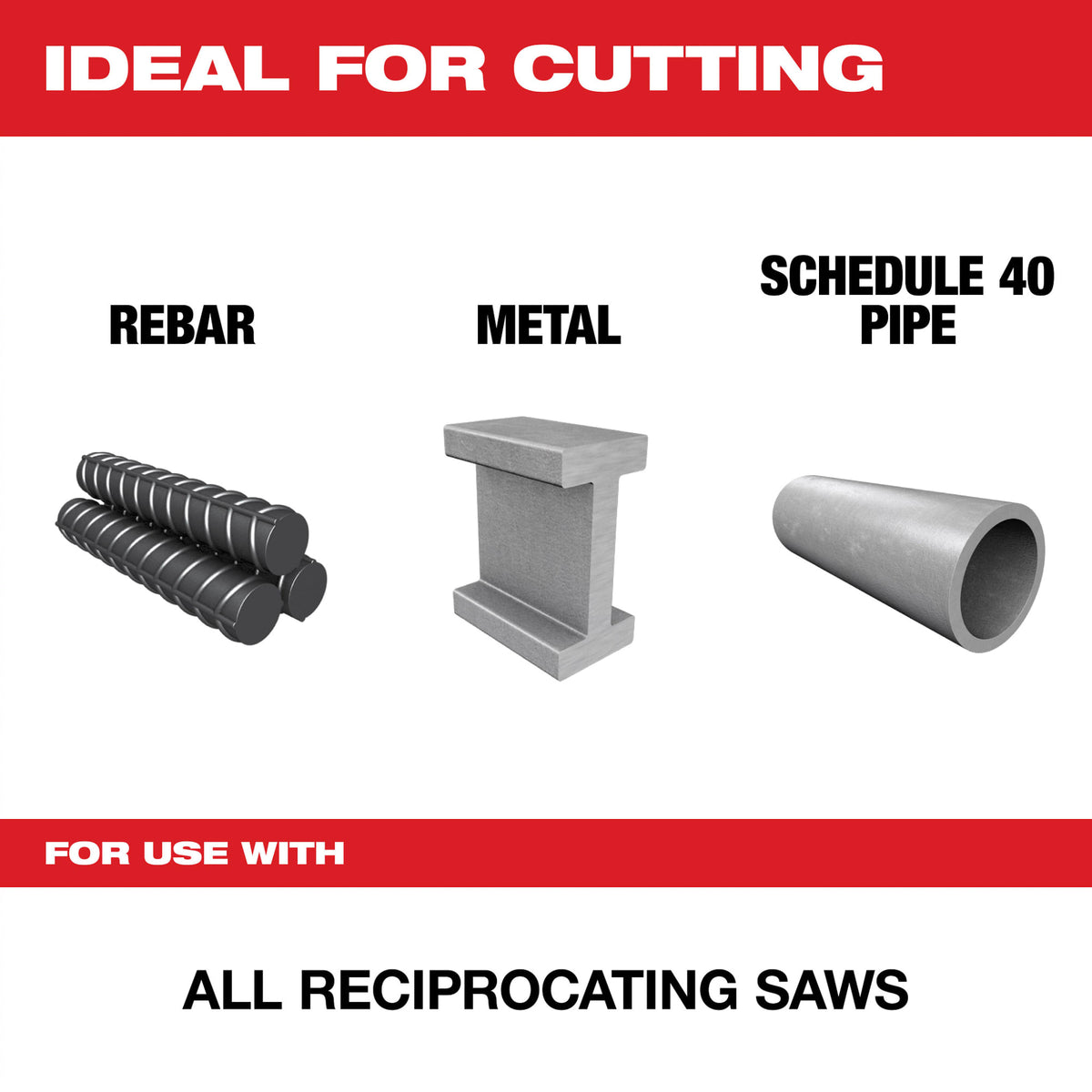 Milwaukee Tools 6" 10 TPI SAWZALL® Blade for Thick Metal (5 Pack)