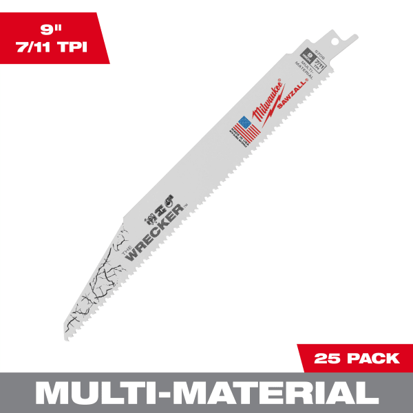 9" 7/11 TPI WRECKER™ SAWZALL® Blade for Multi-Material (25 Pack)
