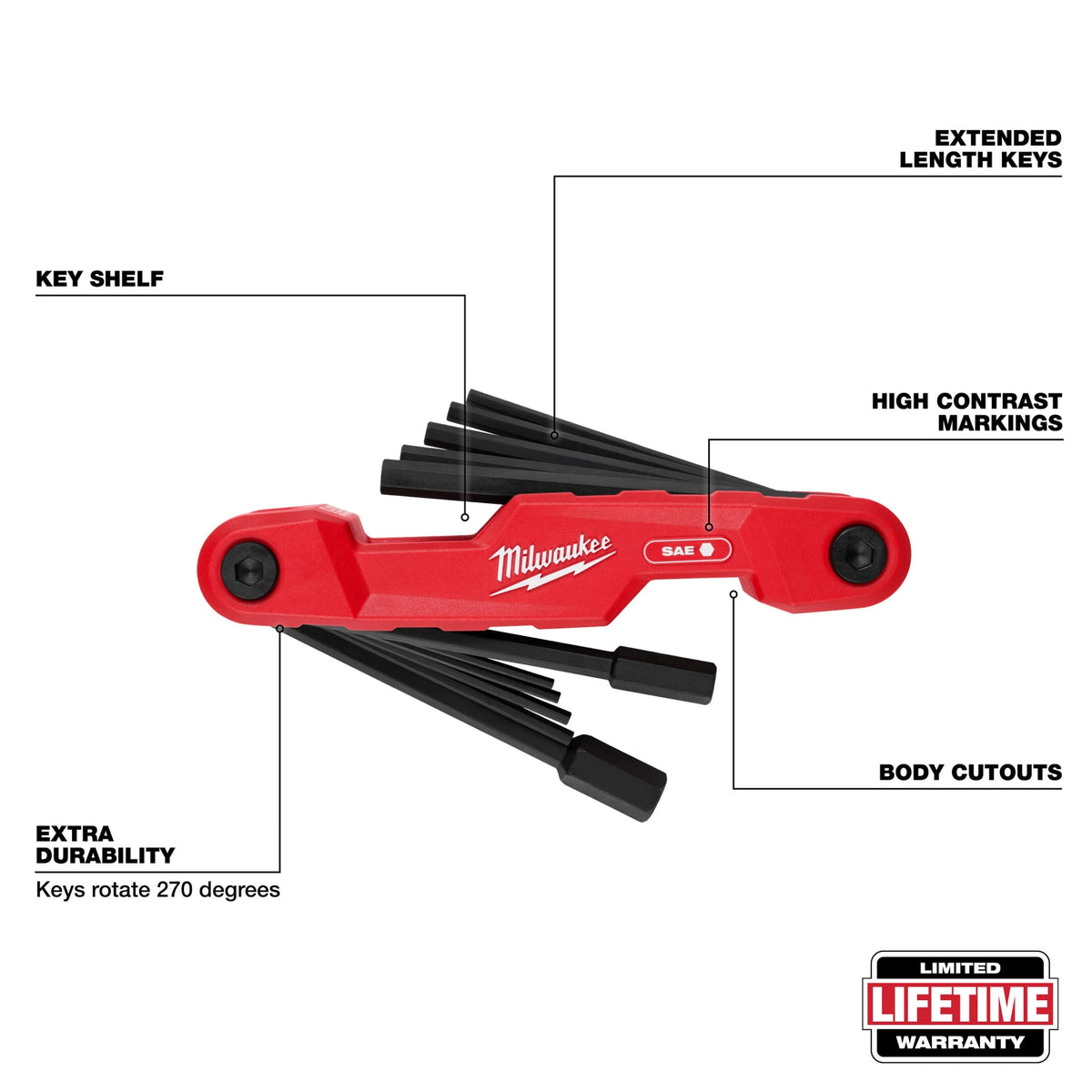 Milwaukee Tools 11-Key Electrician's Folding Hex Key Set - SAE