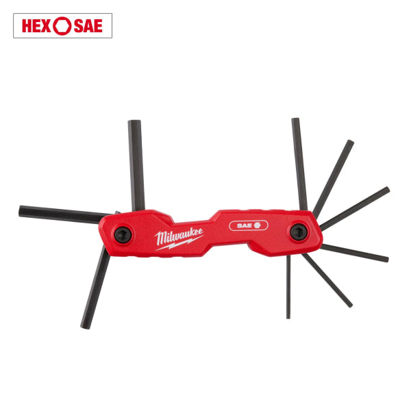9-Key Folding Hex Key Set - SAE