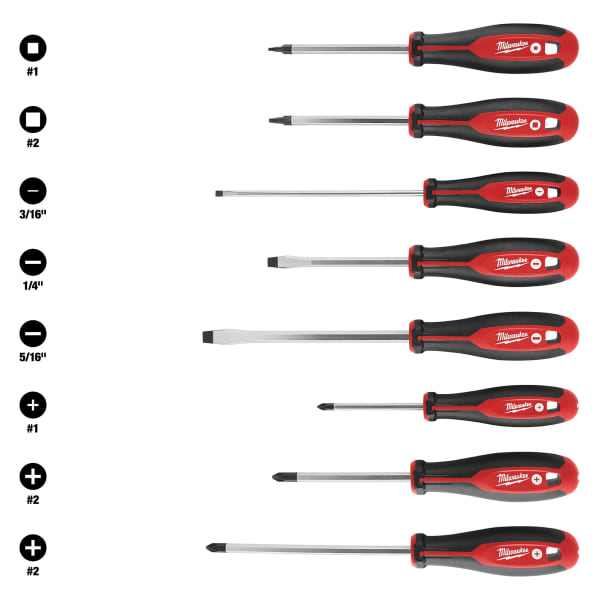 8 Piece Screwdriver Kit w/ Square