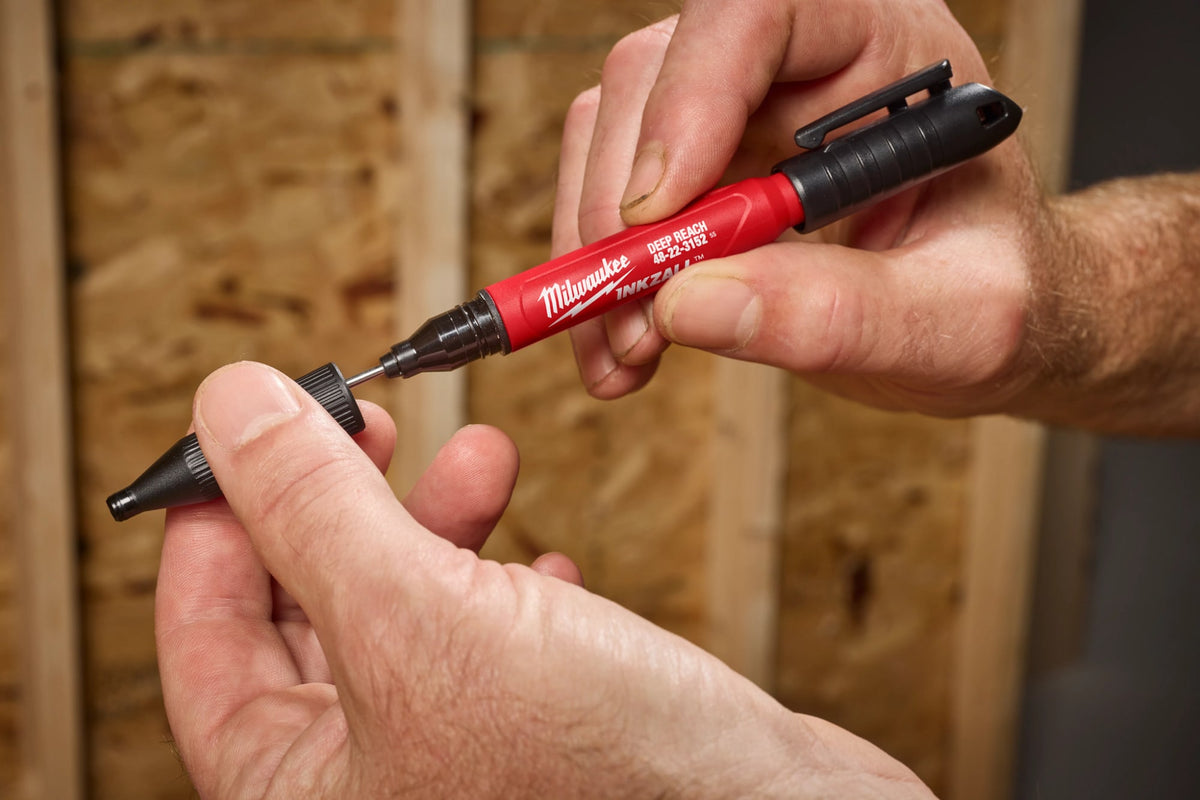 Milwaukee Tools INKZALL™ 2IN1 Deep Reach Ultra Fine Point Black Jobsite Marker