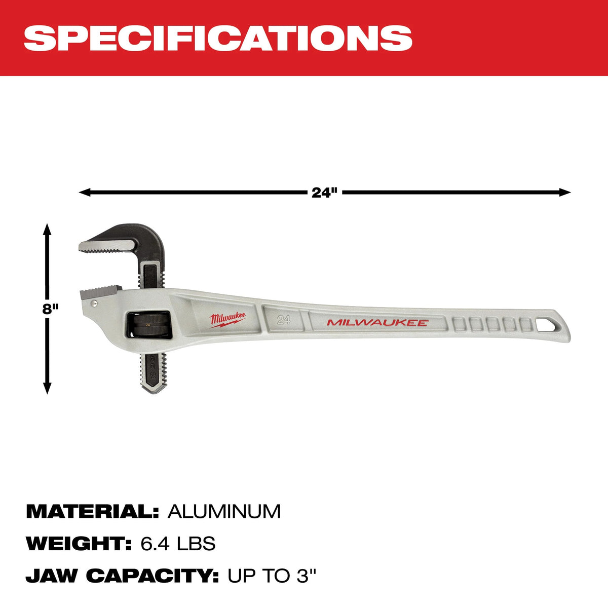 Milwaukee Tools 24" Aluminum Offset Pipe Wrench