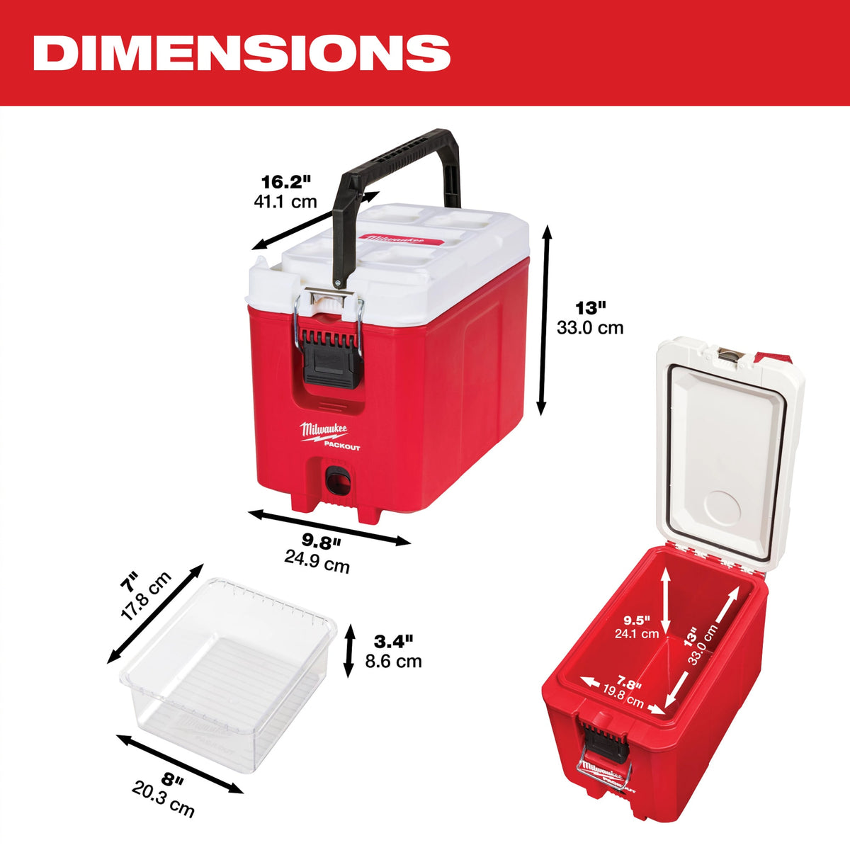 Milwaukee Tools 48-22-8460 PACKOUT™ 16QT Compact Cooler