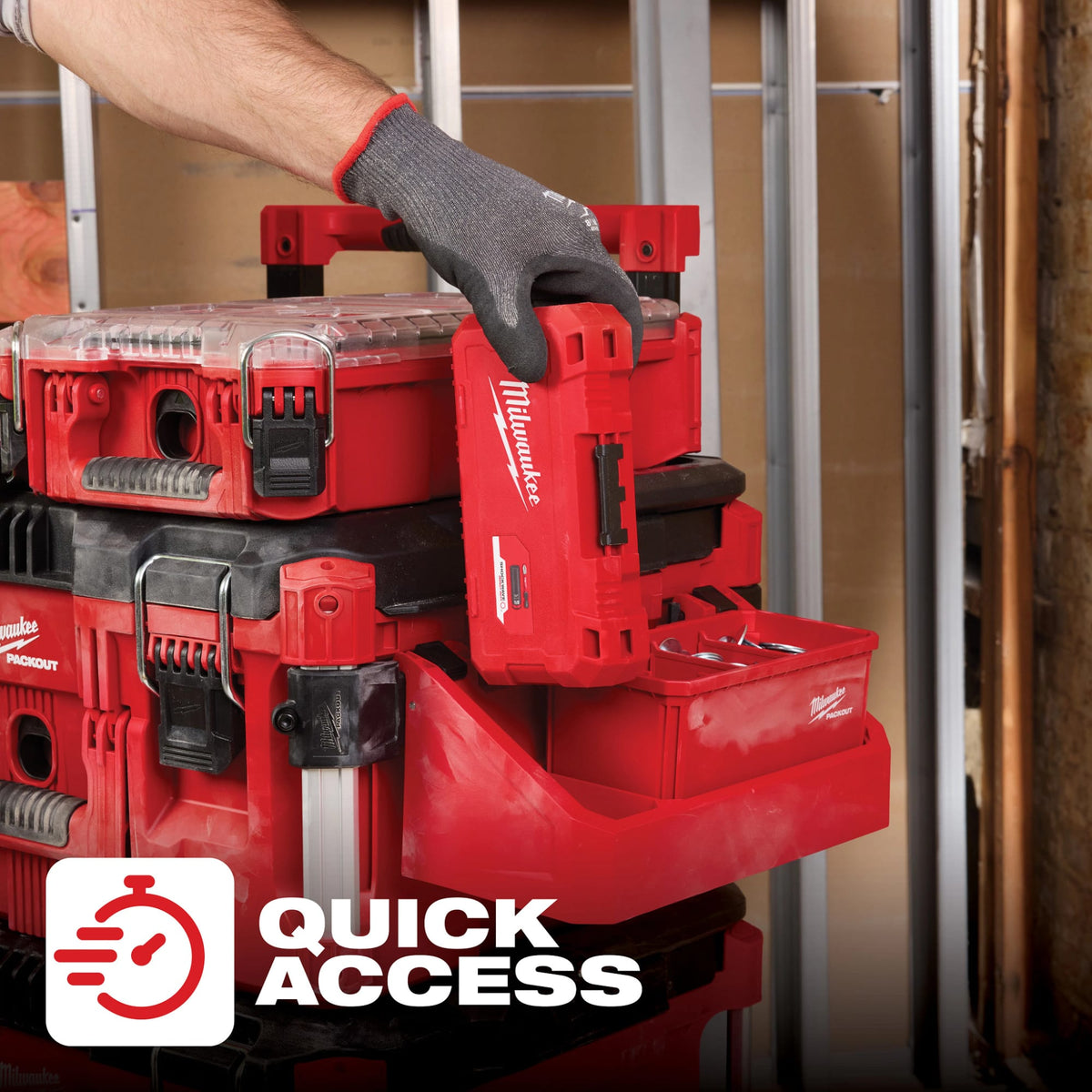 Milwaukee Tools PACKOUT™ Tool Box Tray Attachment