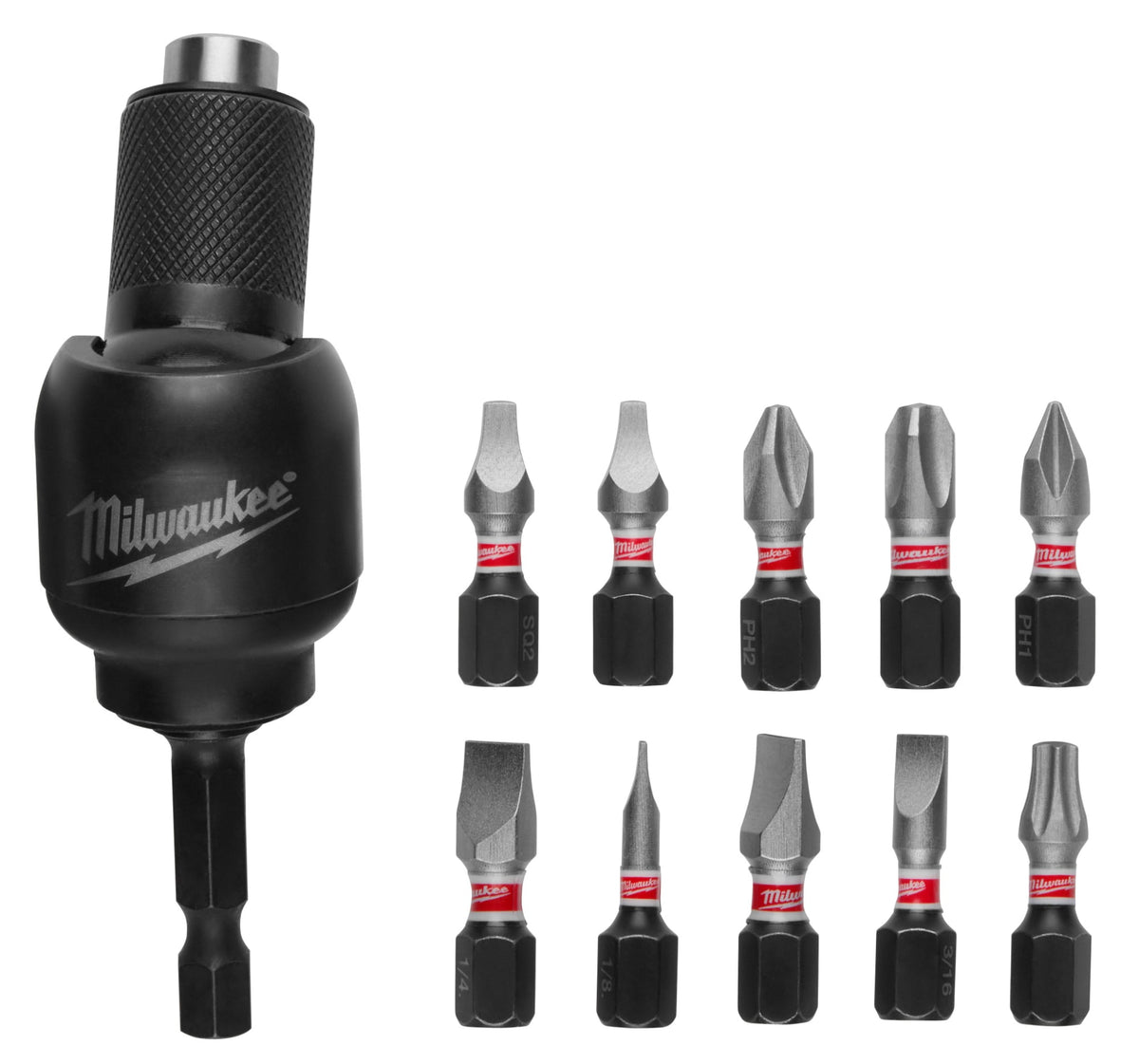 Milwaukee Tools 11 Piece SHOCKWAVE™ 30° KNUCKLE™ Pivoting Bit Holder