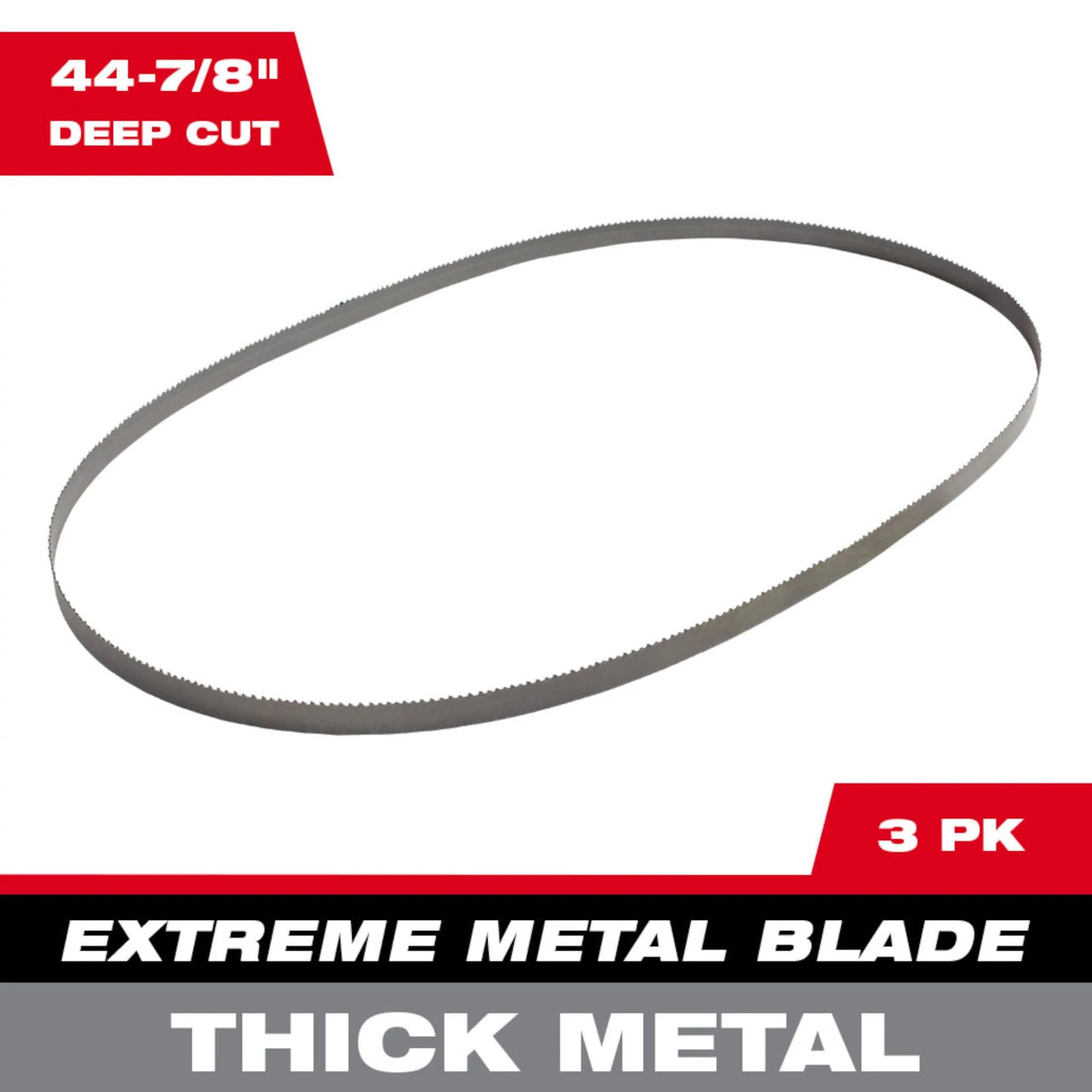 Milwaukee Tools 48-39-0601 44-7/8" Extreme Thick Metal Deep Cut Band Saw Blade - 8/10 TPI, 3 Pack