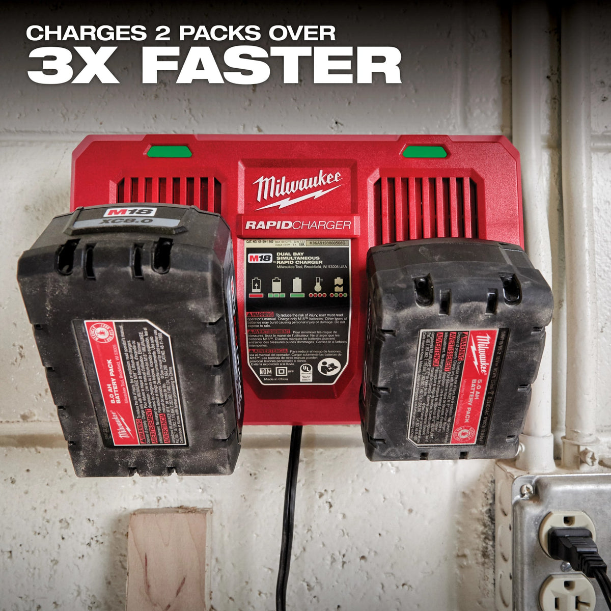 Milwaukee Tools 48-59-1802 M18™ Dual Bay Simultaneous Rapid Charger