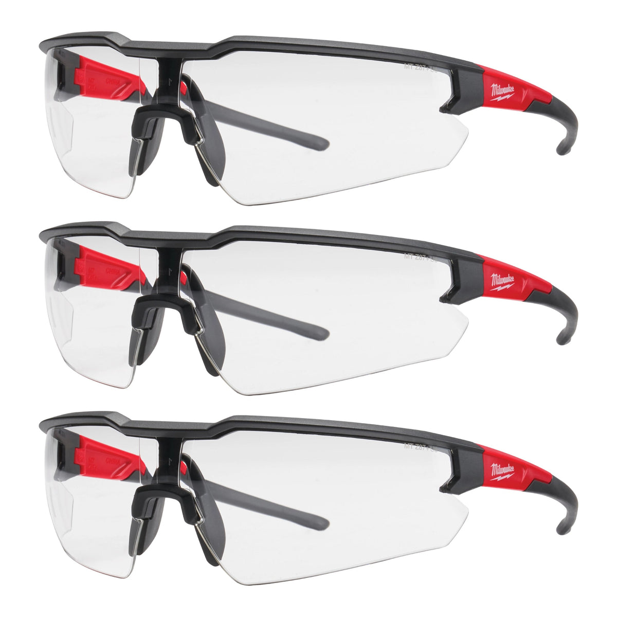 Milwaukee Tools 3 Pack Safety Glasses - Clear Anti-Scratch Lenses