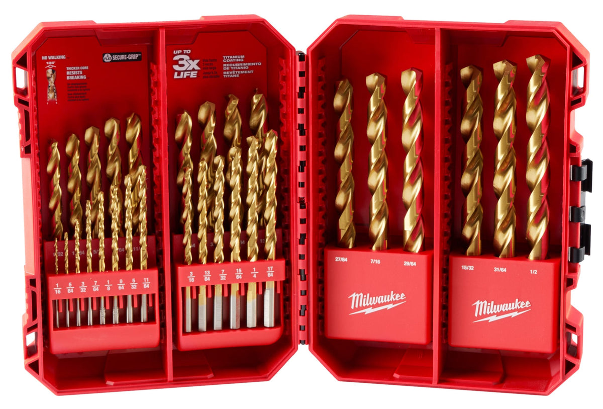 Milwaukee Tools 29 Piece THUNDERBOLT® Titanium Drill Bit Set