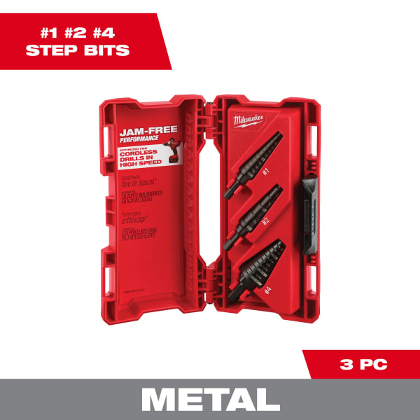 3 Piece Step Drill Bit Set