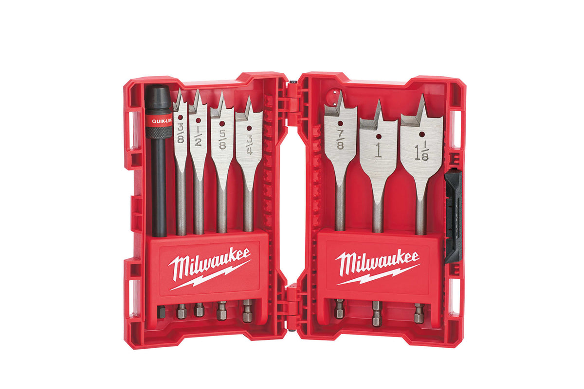 Milwaukee Tools 8 Piece Flat Boring Bit 6" Universal Set