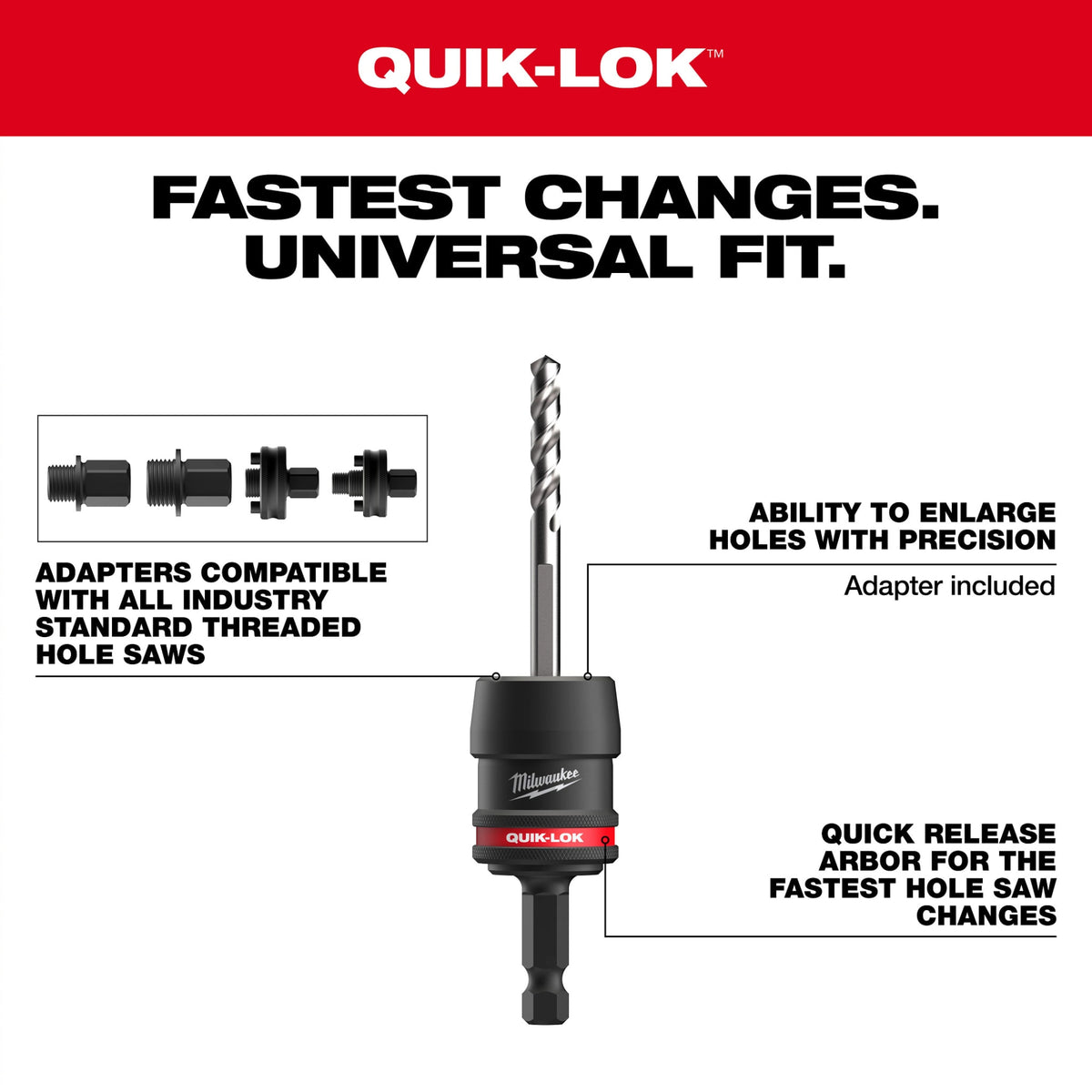 Milwaukee Tools 5 Piece 3/8" QUIK-LOK™ Arbor Set