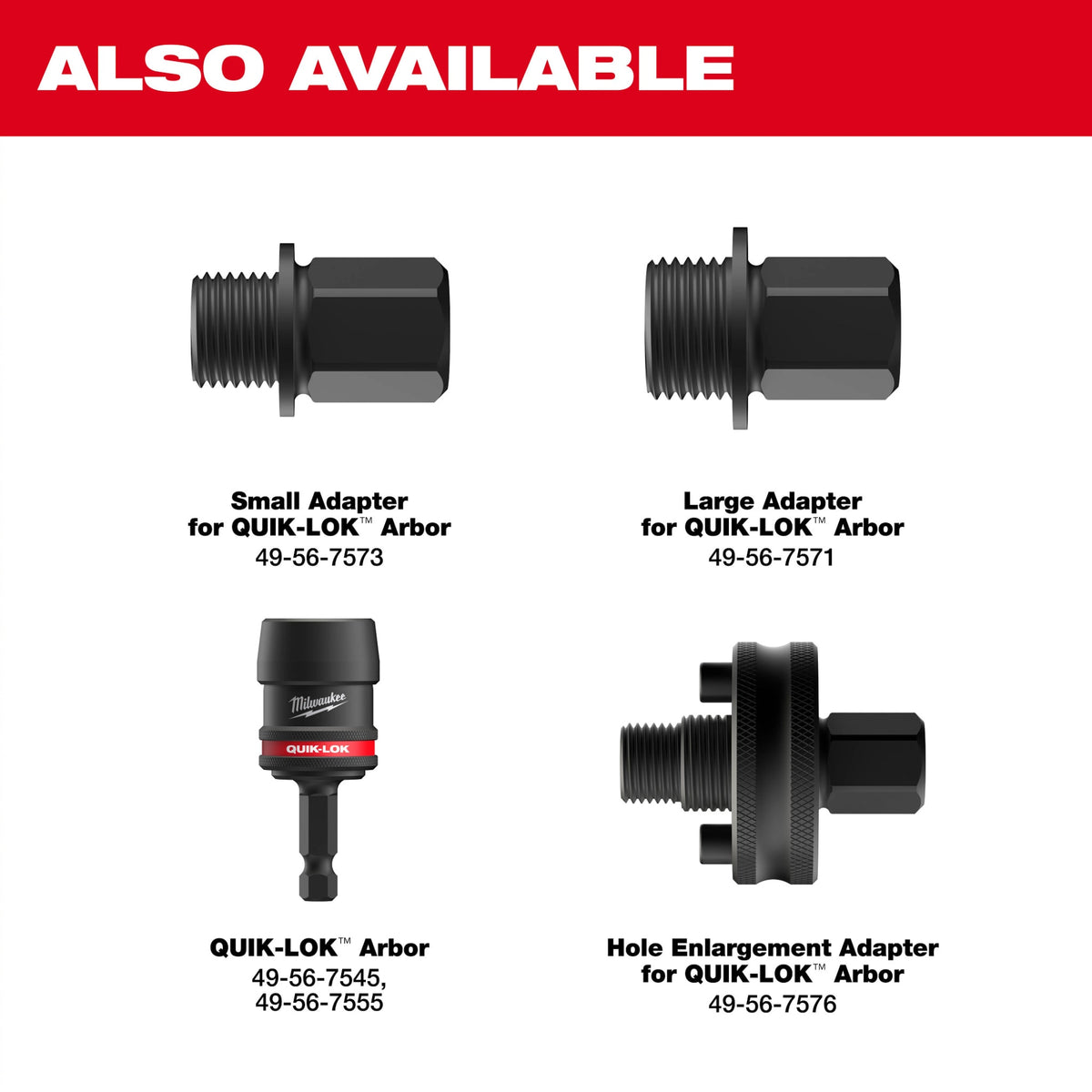 Milwaukee Tools 5 Pack Large Thread Adapters for QUIK-LOK™ Arbors