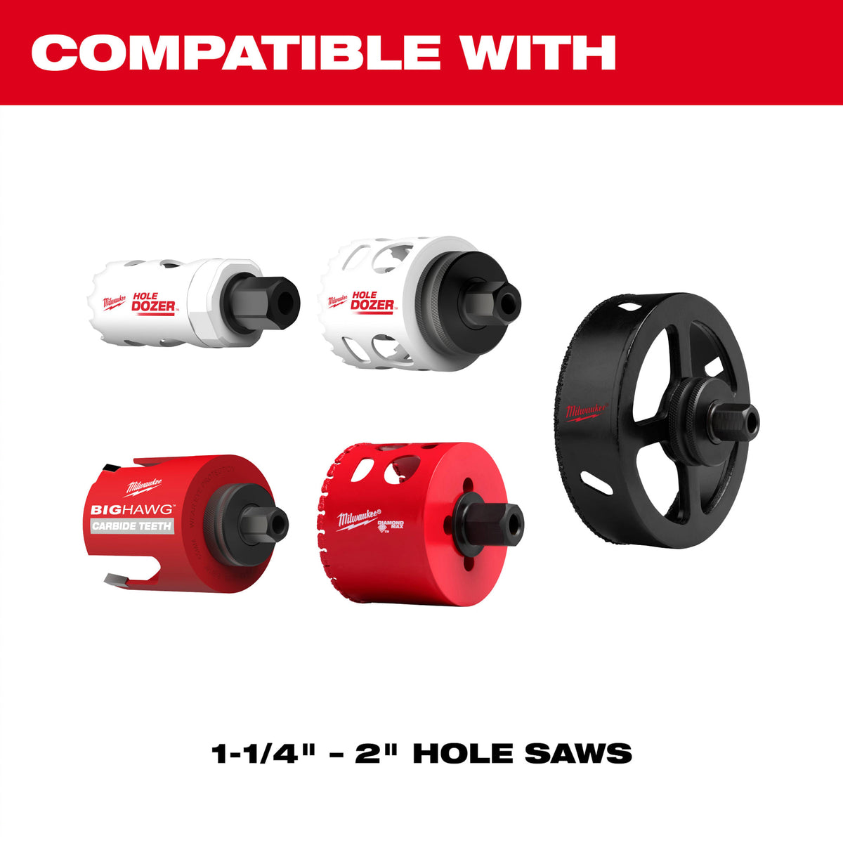 Milwaukee Tools 5 Pack Large Thread Adapters for QUIK-LOK™ Arbors