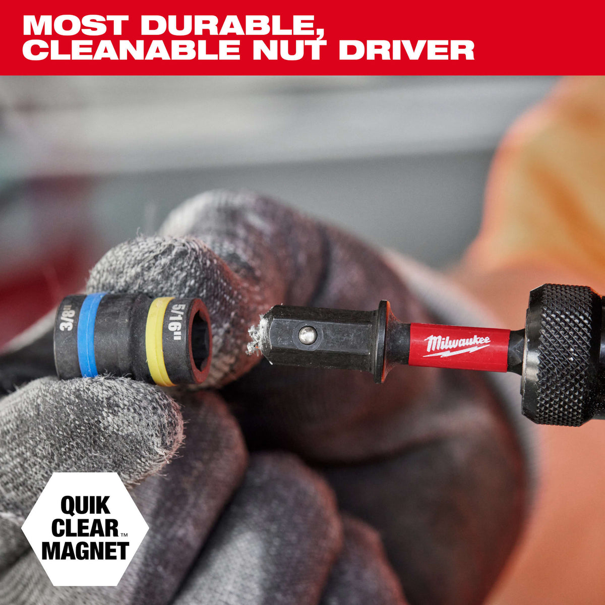 Milwaukee Tools 49-66-4542 SHOCKWAVE™ Impact Duty 1/4" and 5/16" x 2-1/4" QUIK-CLEAR™ 2-in-1 Magnetic Nut Driver