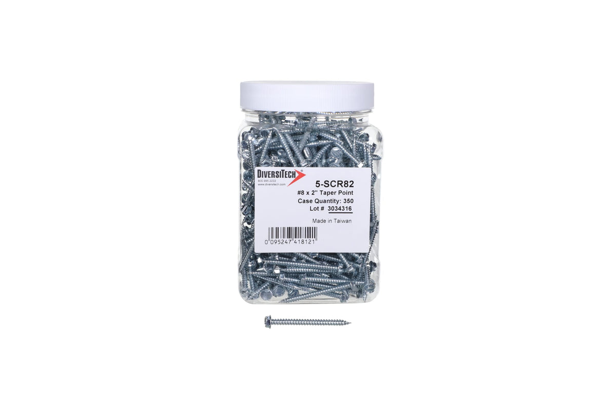 DiversiTech Sheet Metal Screw 8 x 2 Taper Point, pack of 350