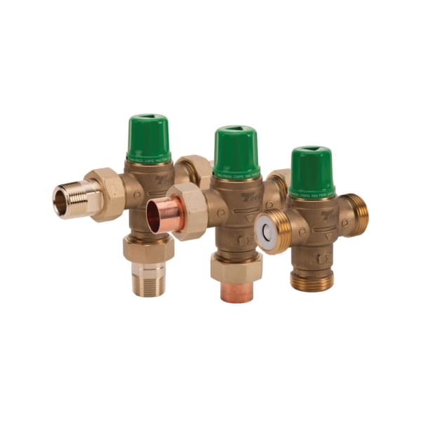 Mixing Valve - 1017 - 1/2" Sweat Union Connections, adjmt 85-176 F. built-in check valve