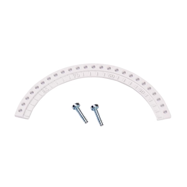 Range stop assembly with range stops for degree F and C
