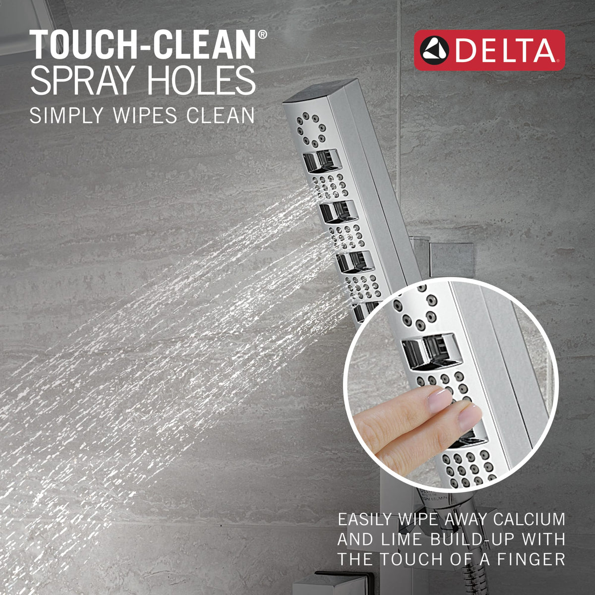 Delta Universal H2OKinetic® Handshower with Slide Bar 4S Lumicoat® Chrome