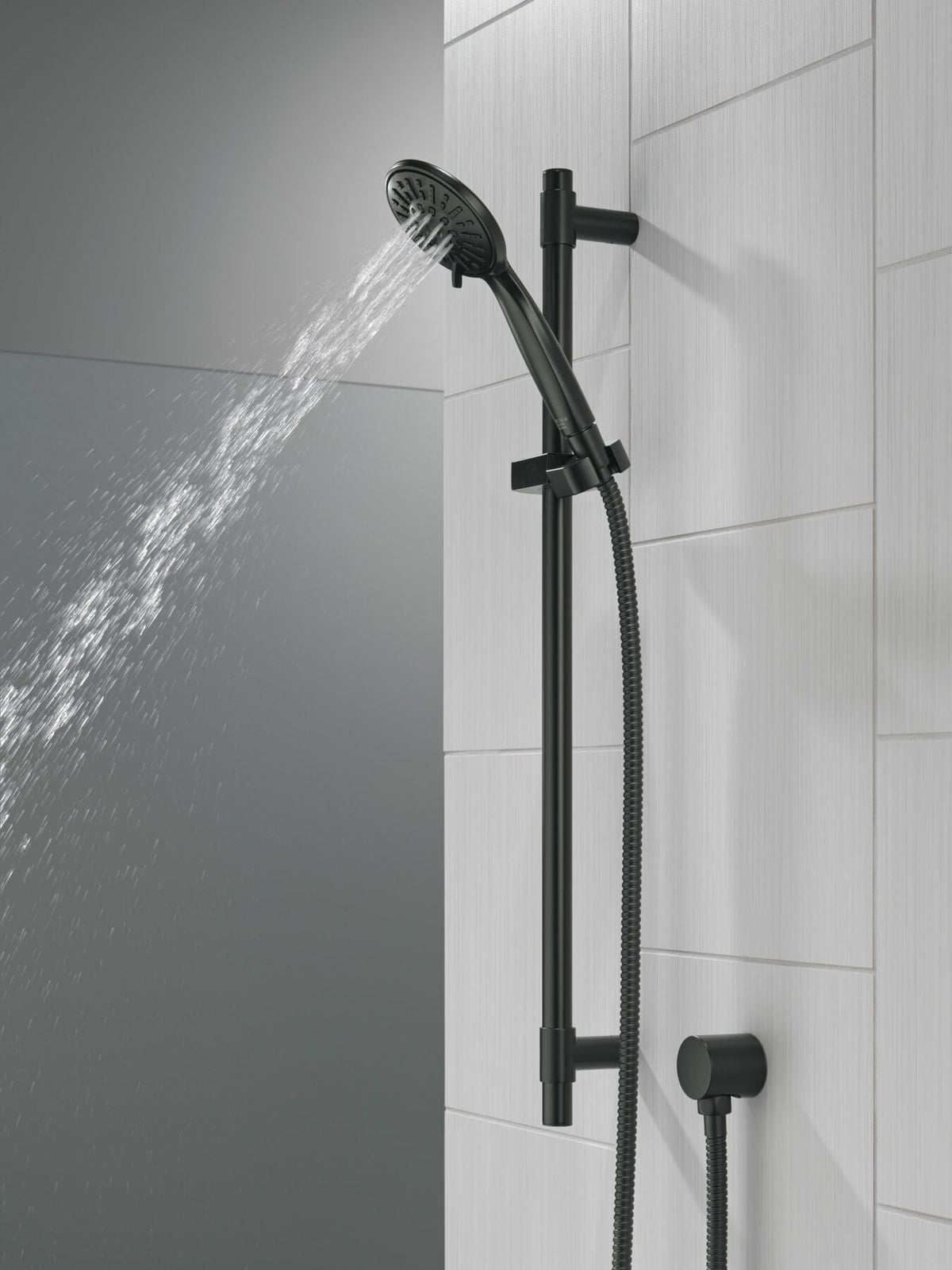 Delta 51361-BL Universal 4-Setting Hand Shower with Slide Bar Matte Black