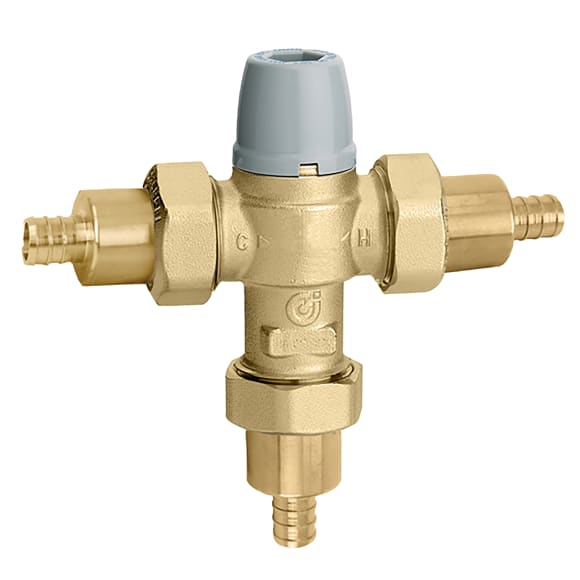 Caleffi 521358A TubMixer Anti-Scald 3-Way Thermostatic Mixing Valve 3/4" PEX Expansion, ASSE 1070