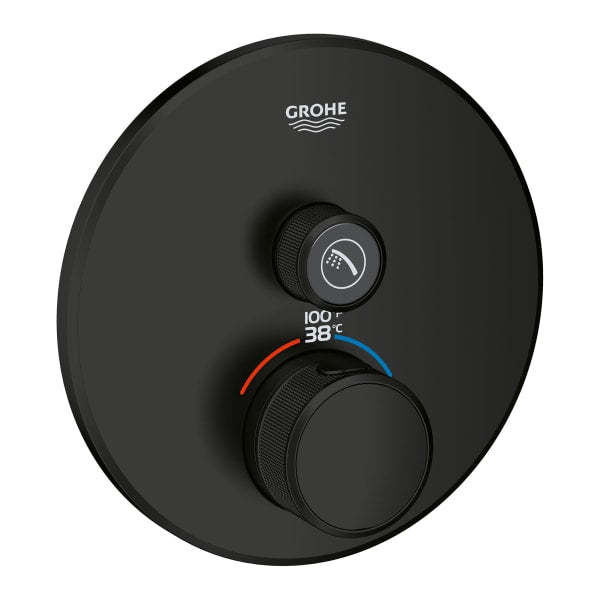 Single Function Thermostatic Valve Trim in MATTE BLACK