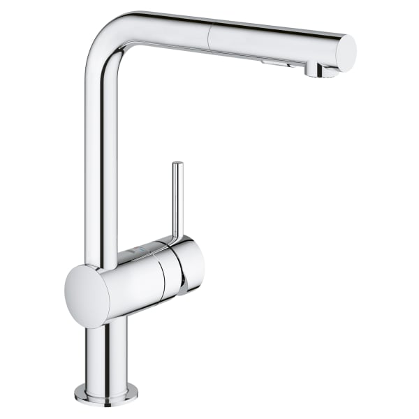Single-Handle Pull-Out Kitchen Faucet Dual Spray 1.75 GPM in GROHE CHROME