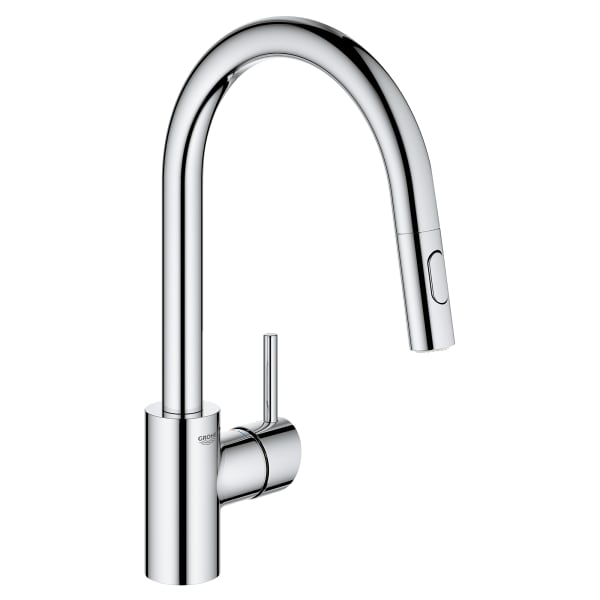 Single-Handle Pull Down Kitchen Faucet Dual Spray 1.5 GPM in GROHE CHROME