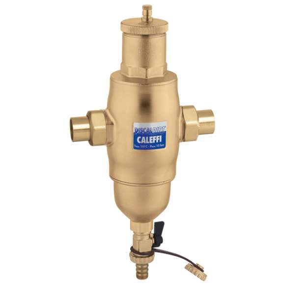 Caleffi 546096A DISCALDIRT Air & Dirt Separator 1" Sweat Connections, Brass, 150 PSI
