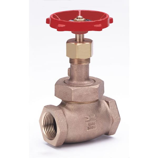 2" - FIP x FIP - Bronze  Globe Valve - 150 SWP - 300 WOG, Rising Stem, PTFE Seat, TFE Disc